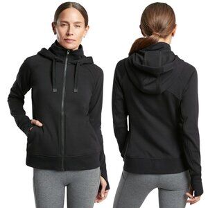 Athleta Black Triumph Athleisure Hoodie Jacket w/ Pockets and Thumb Holes- Small
